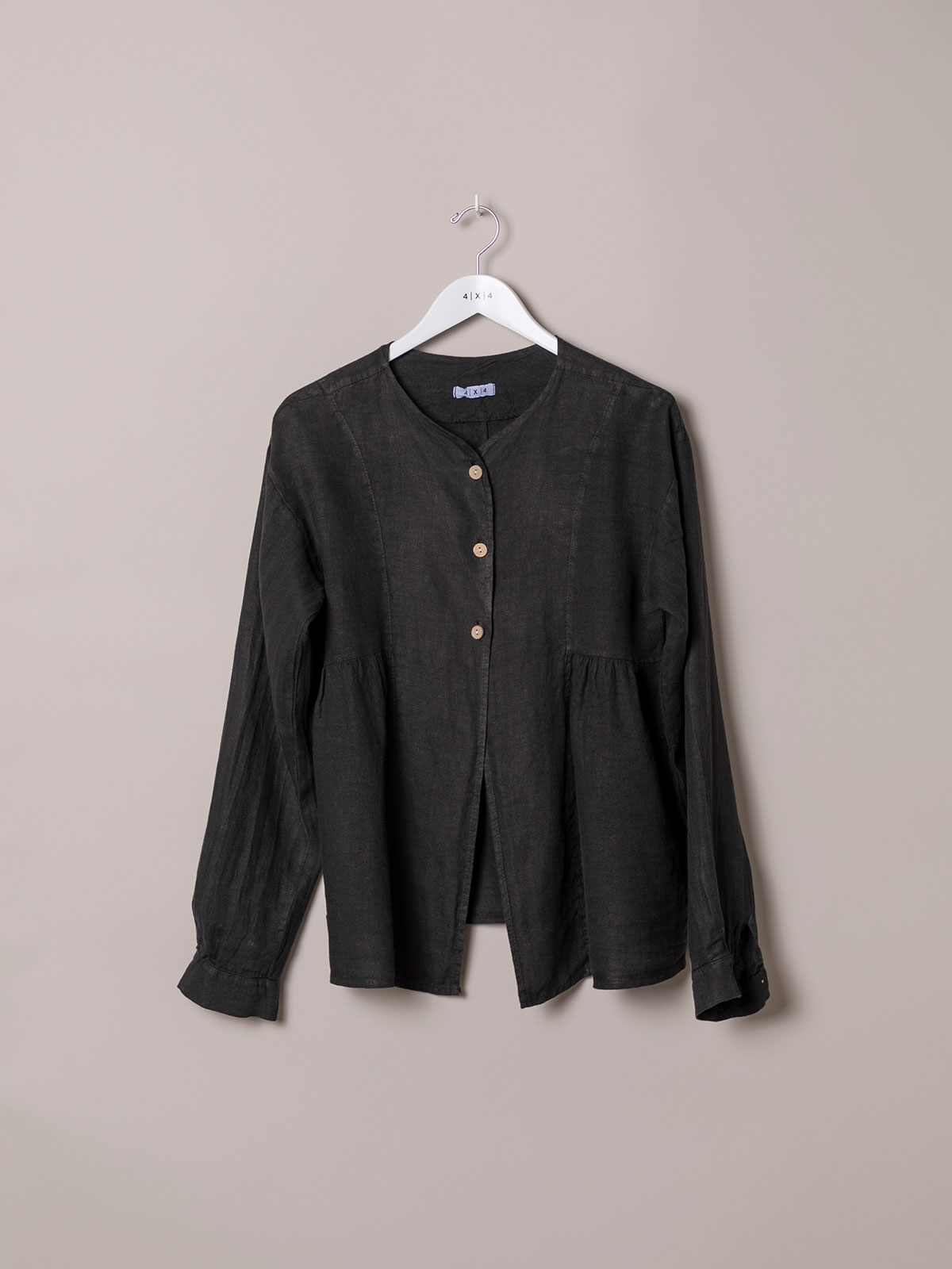 Buy Woman Woman Buttoned linen jacket Black 4x4woman. Fashion women since