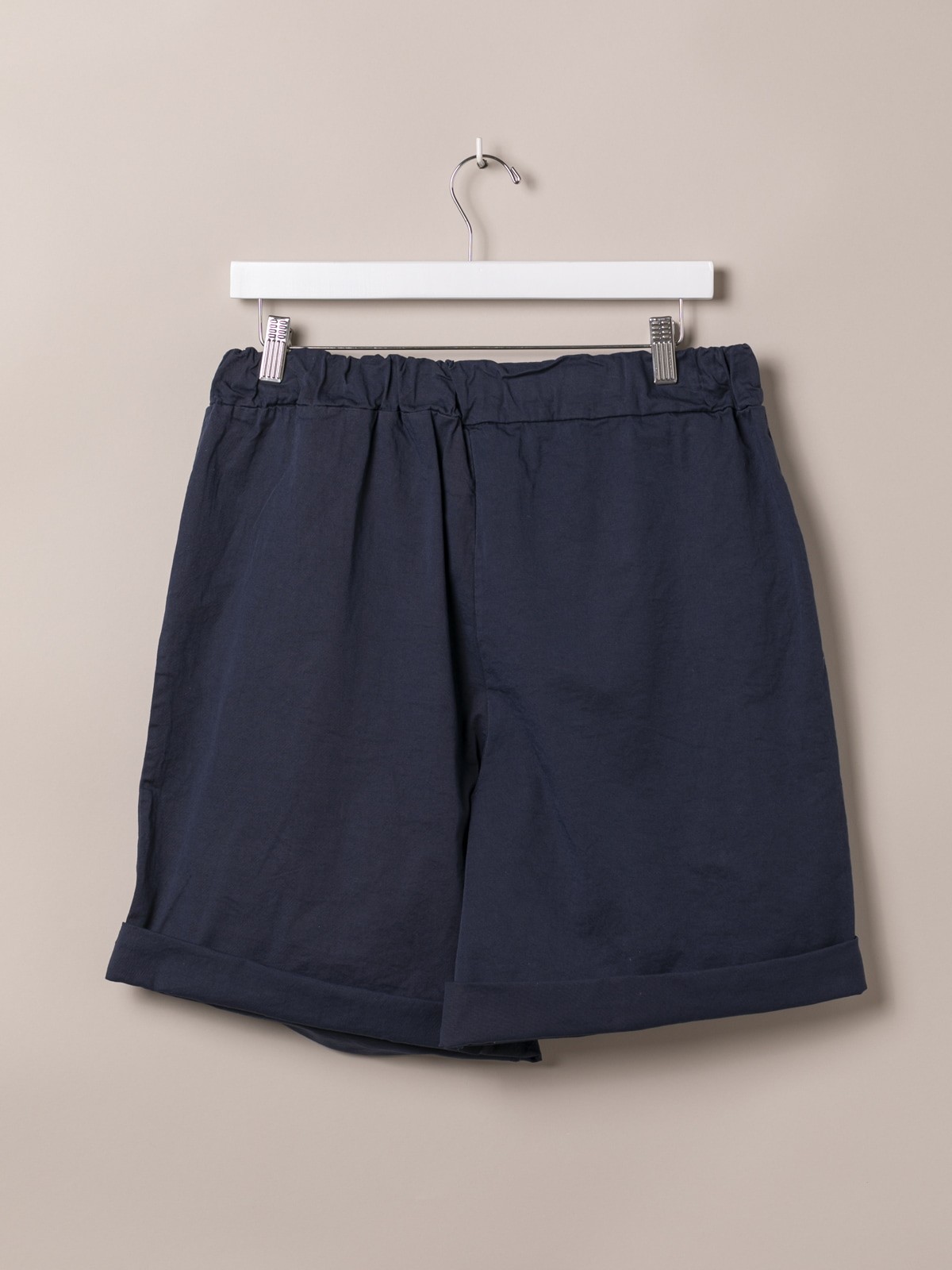 Woman Basic bermuda shorts and elastic waistband Blue Navy