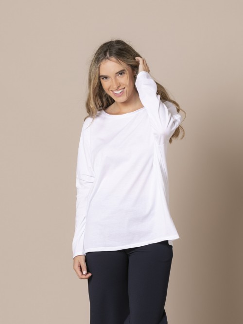 Camiseta mujer oversize 100% algodón Blanco
