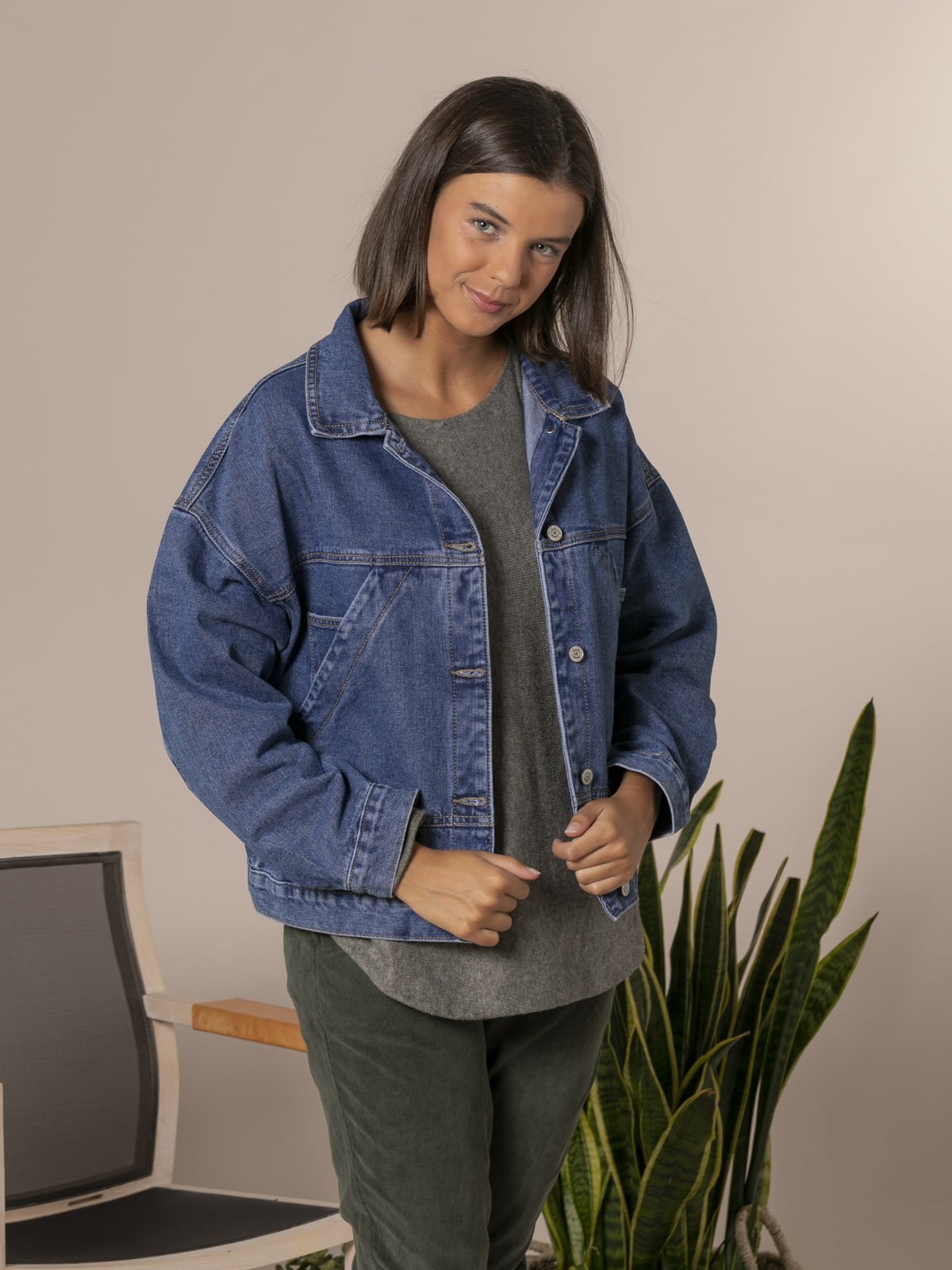 cazadora denim mujer