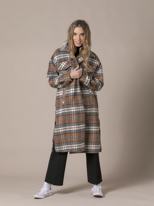 Woman Marant-style check coat Camel