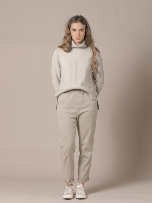 Woman Soft trousers Stone