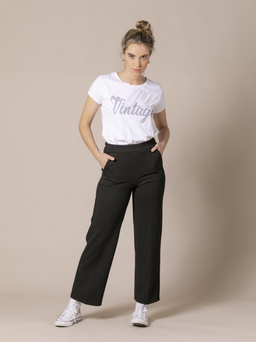 Woman Culotte trousers with pockets Black