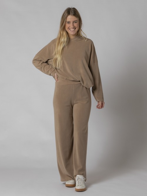 Pantalón cozy confort de mujer Camel