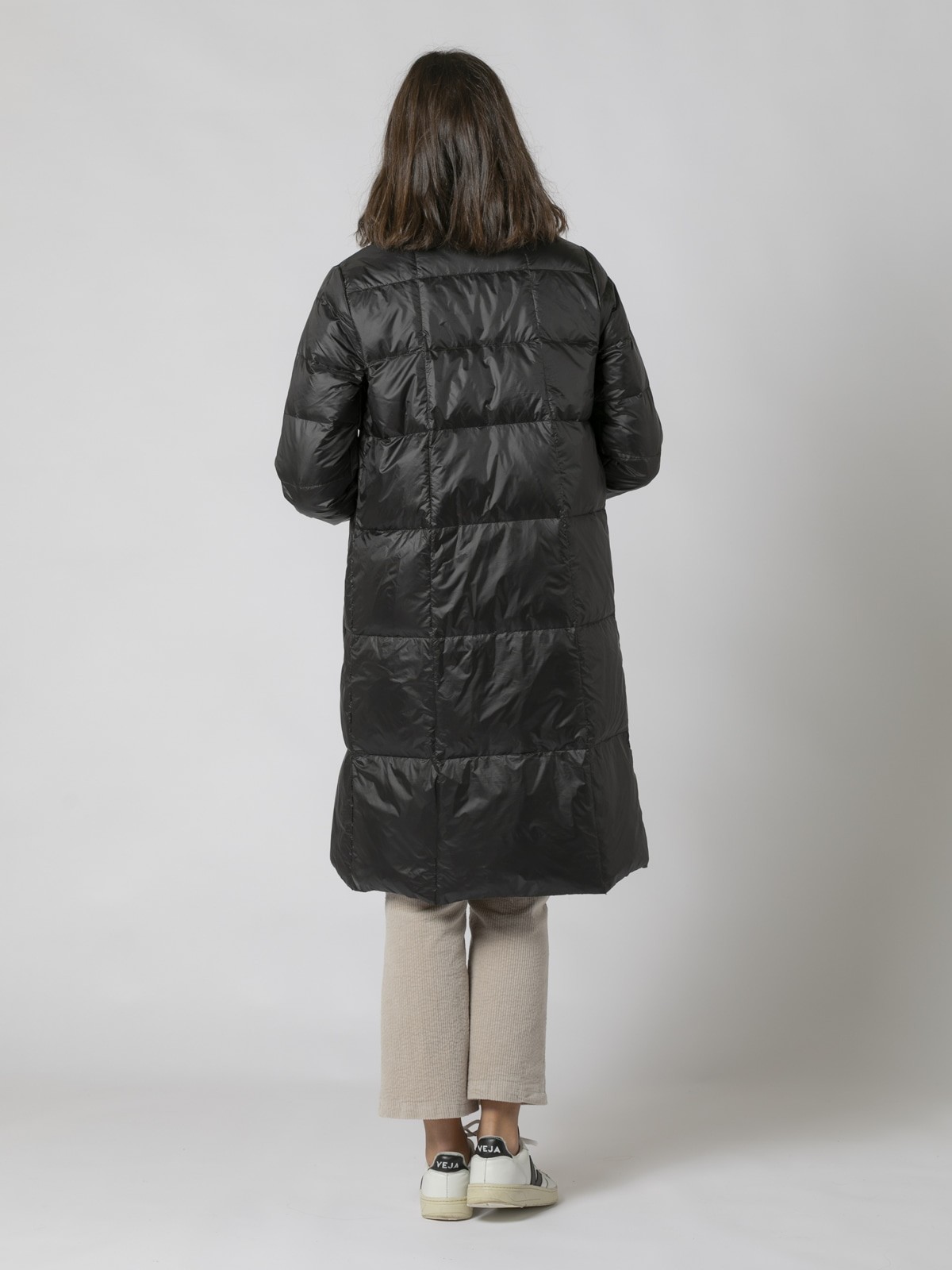 Woman Long reversible down coat Black