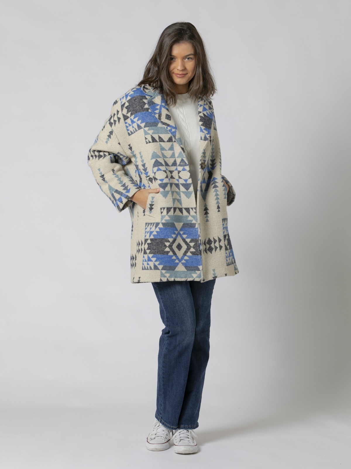 Woman Ethnic coat woman Blue