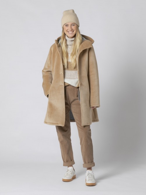 Woman Velvet coat Beige