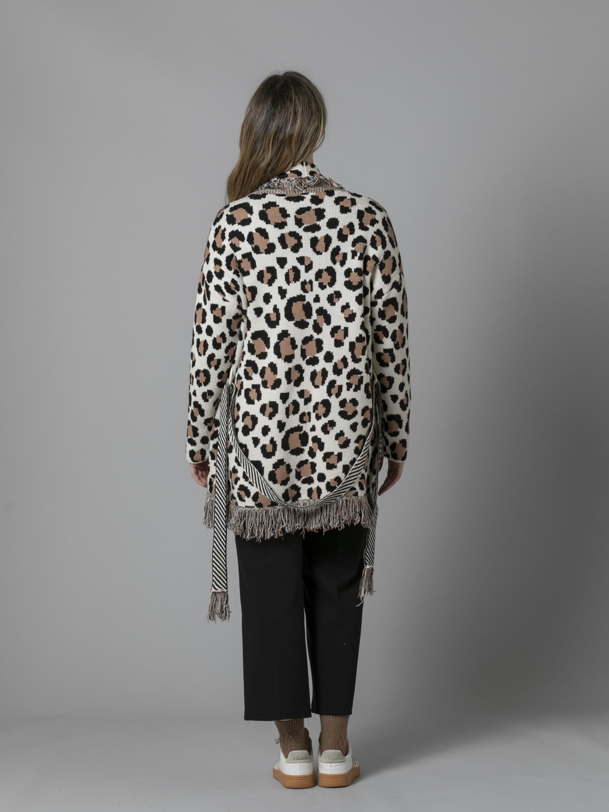 Woman Animal print fringed jacket Crudo