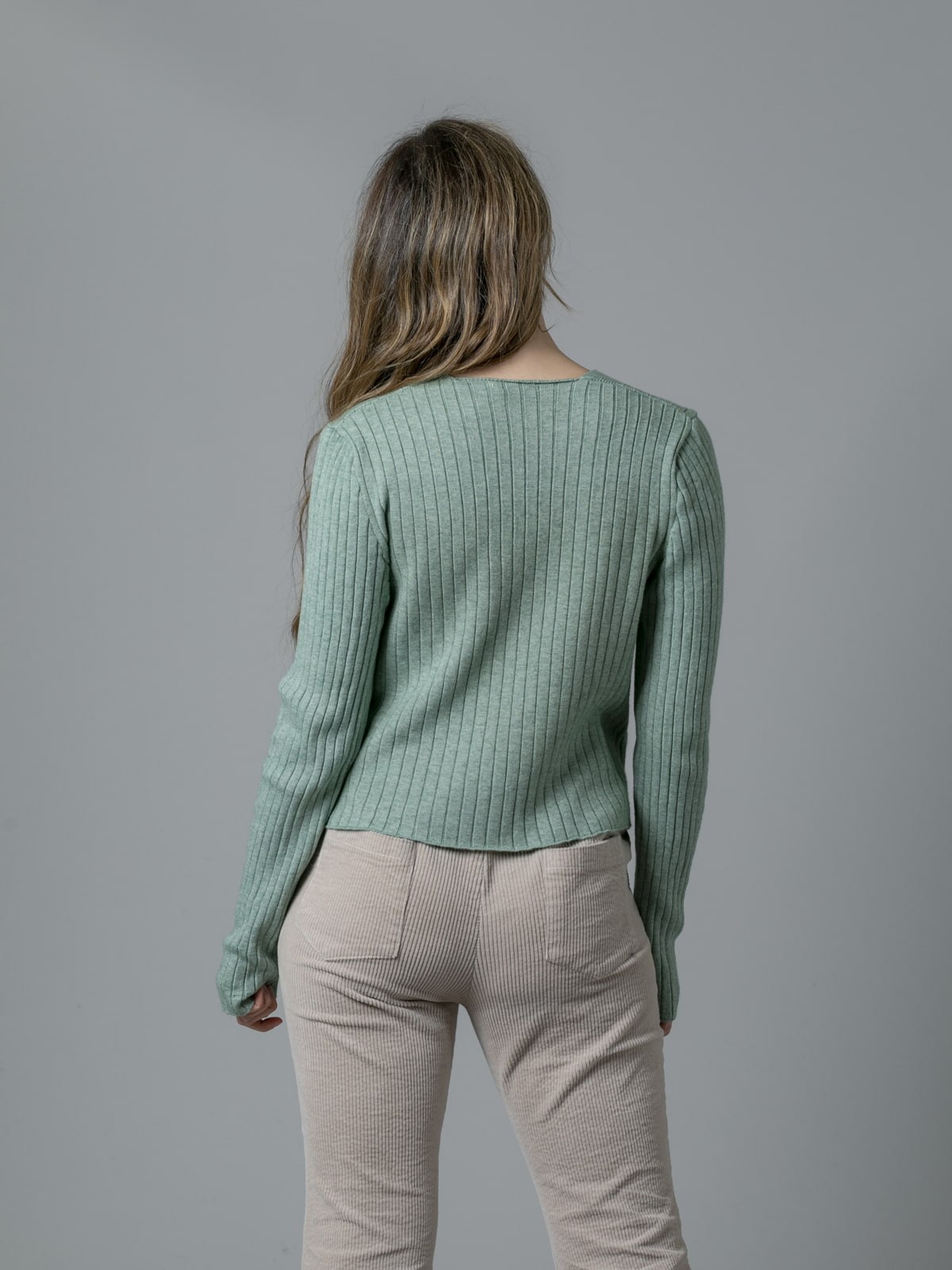 Woman Special soft knit jacket Green