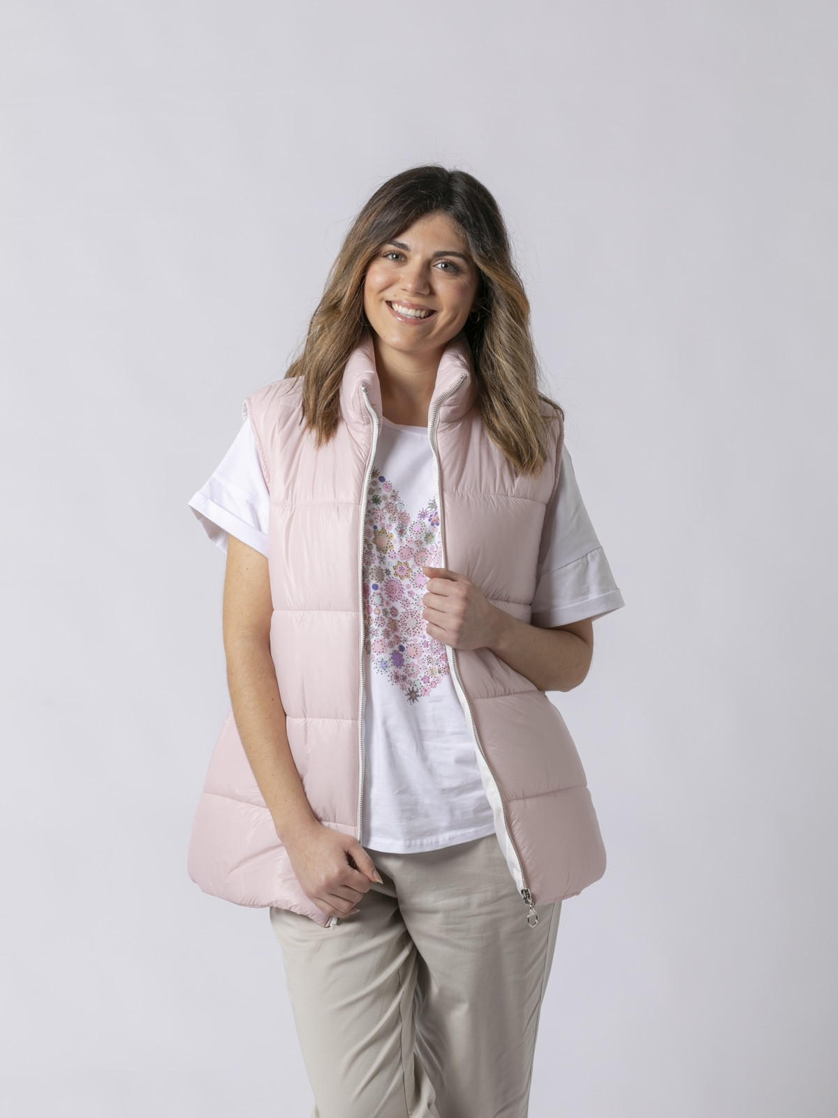 Chaleco acolchado fresh look Rosa