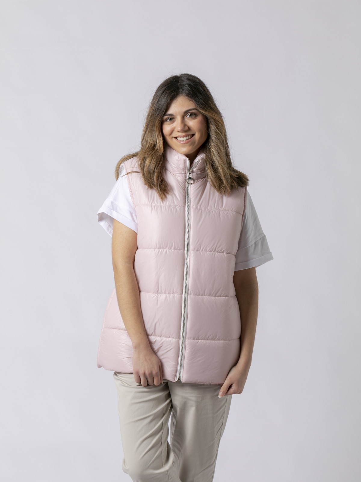 Woman Fresh look quilted gilet Pink