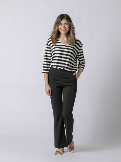 Woman Retro style comfort trousers with pockets Black