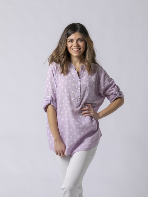 Woman Natural tex speckled shirt Lila