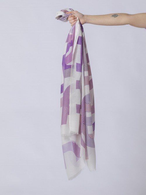 Woman Printed vicose trendy scarf Violet