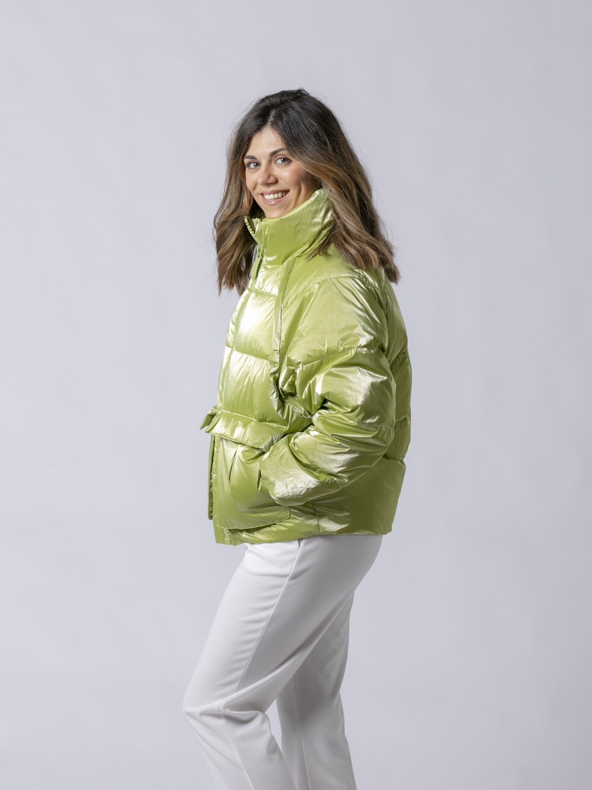 Woman Comfort high-tex down jacket Green
