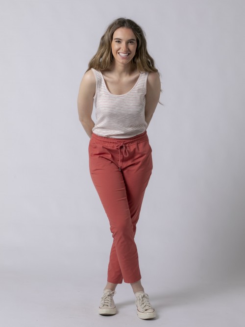Woman Sport-style cotton trousers Arcilla