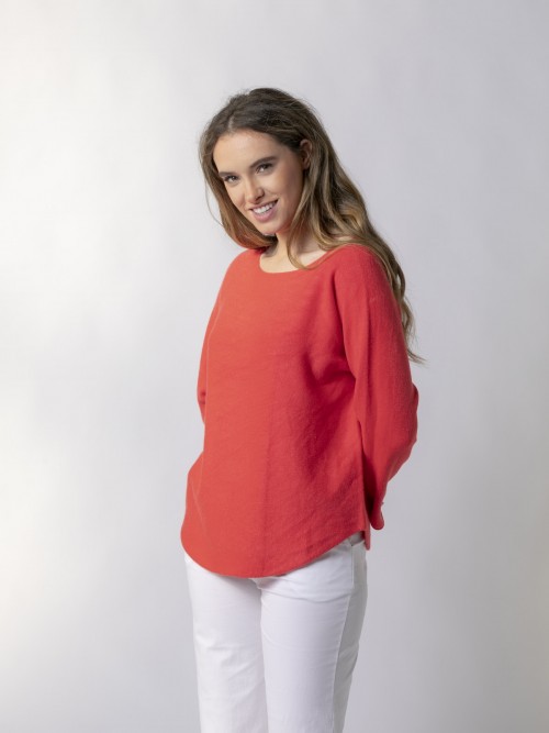 Woman Soft classic piece jumper Red