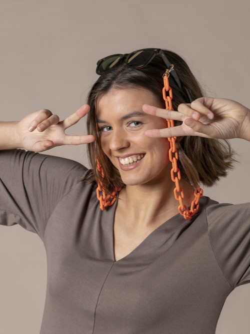 Woman chain necklace Orange