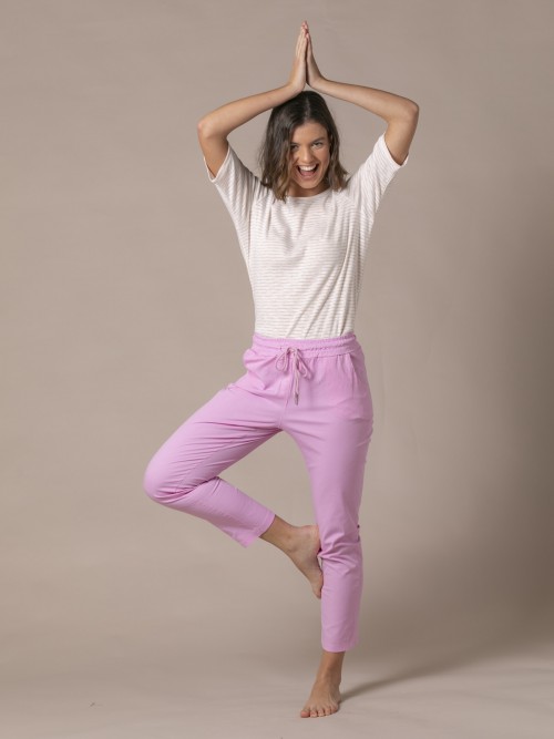 Woman Sport-style cotton trousers Pink