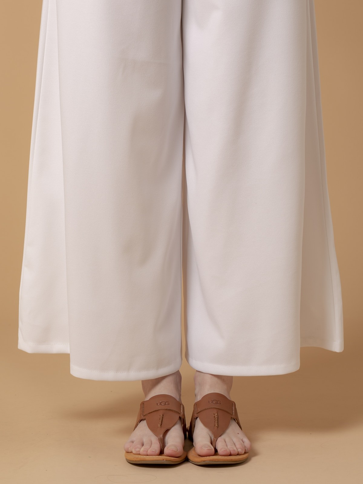 Falda pantalón fuida y cintura elástica Blanco