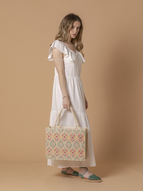Woman Ethnic cotton bag Crudo