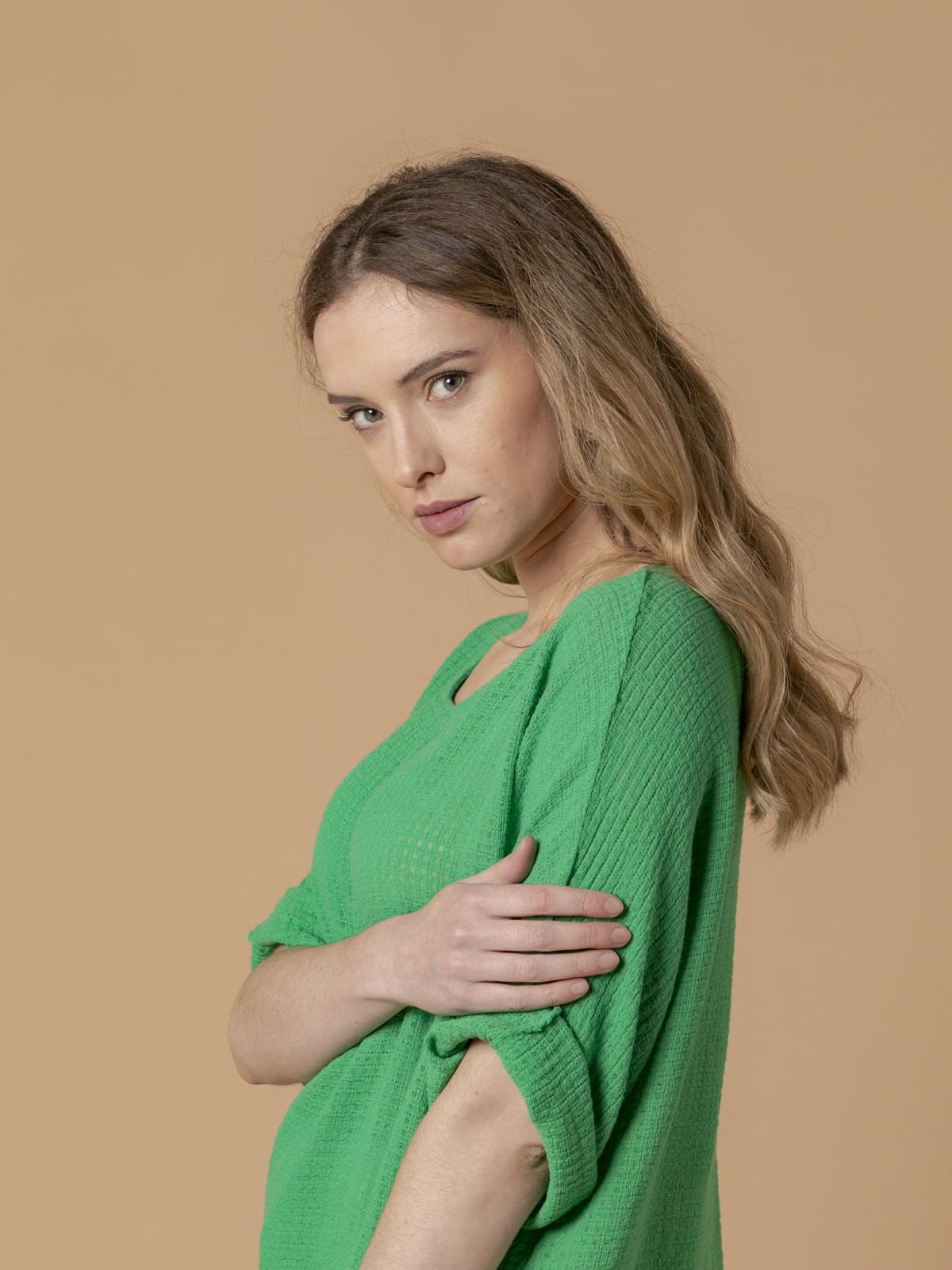 Woman 100% trendy cotton blouse Green Gucci