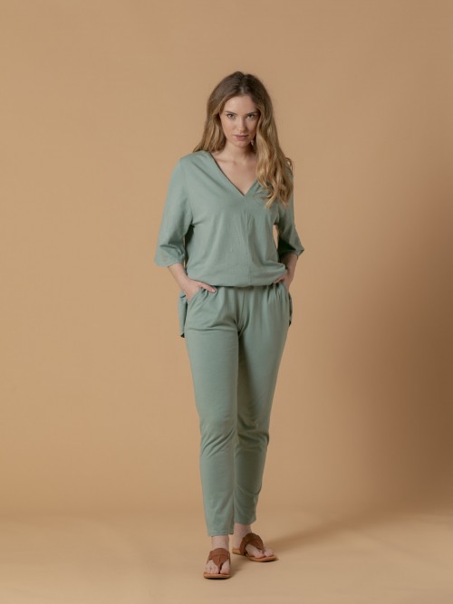 Woman Yogi cotton pants Green