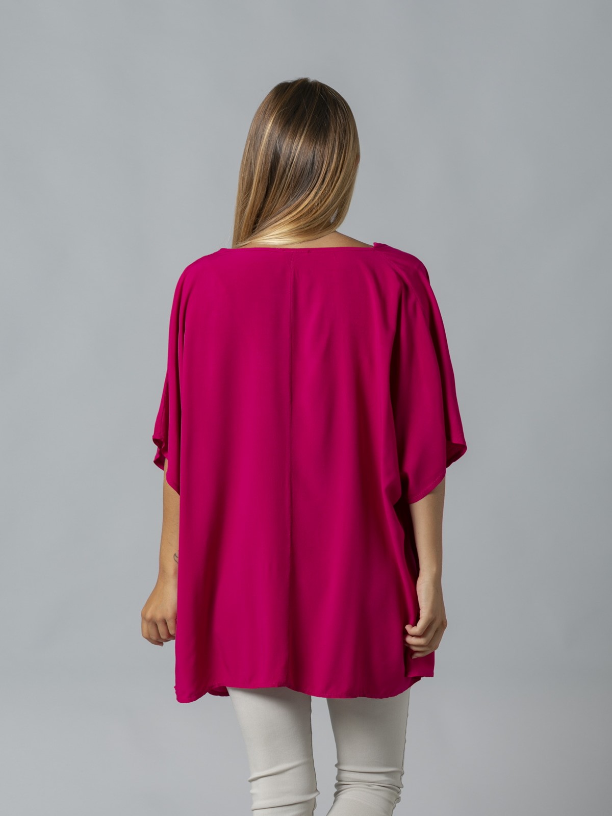 Woman Flowy oversize draped T-shirt Mallow
