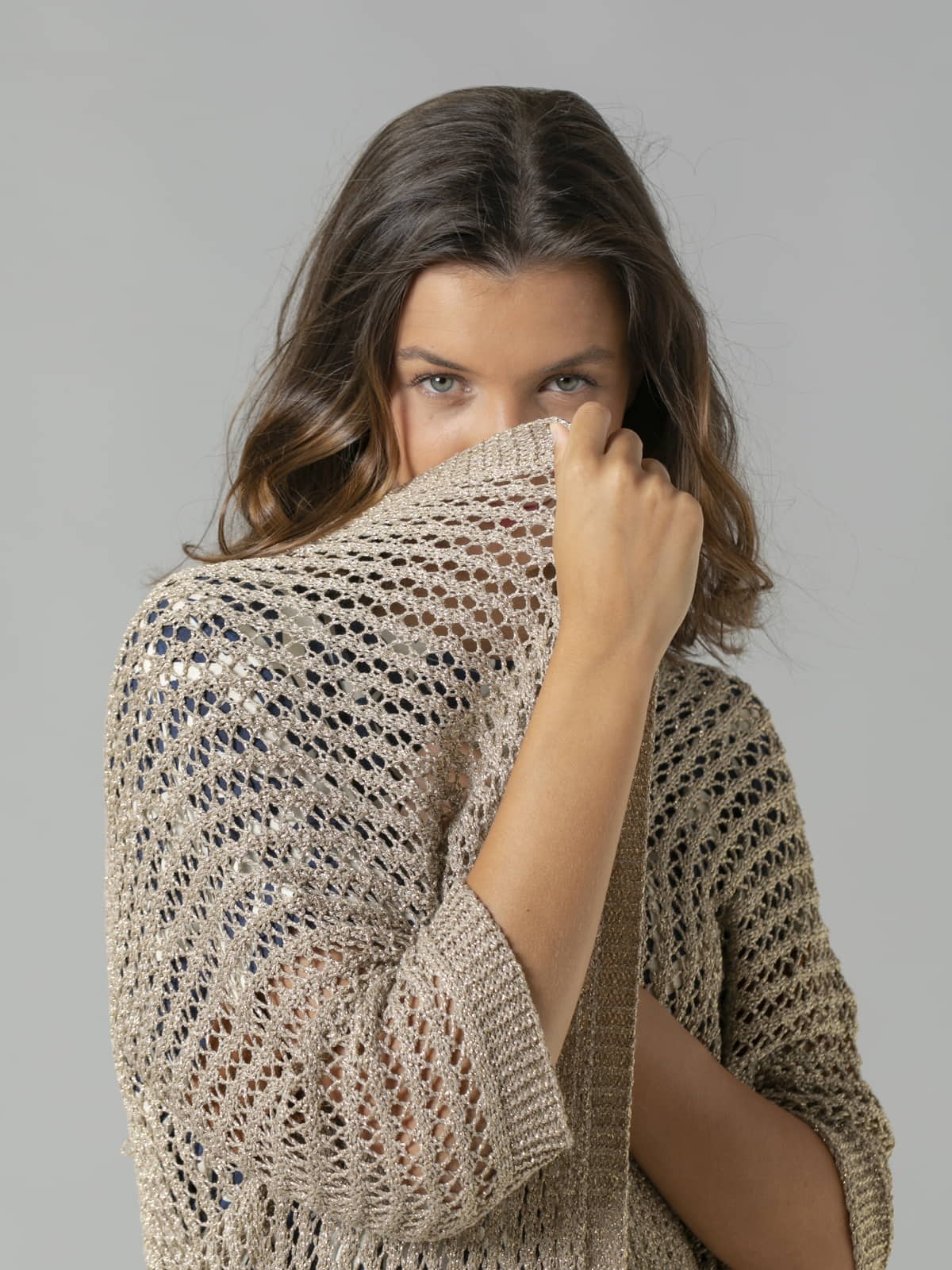Woman Glitter knit jacket Oro