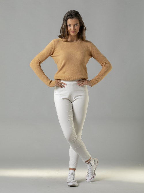 Woman Elasticated waist skinny pants Marfil