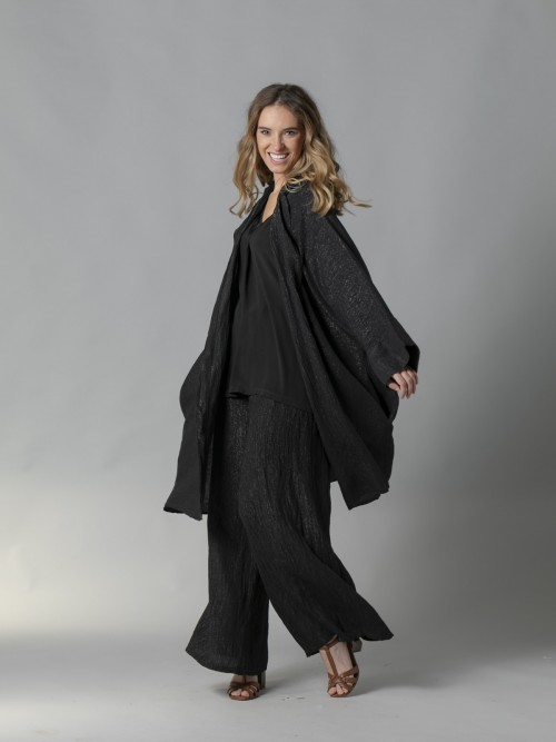 Woman Oversize trendy fabric camisole Black