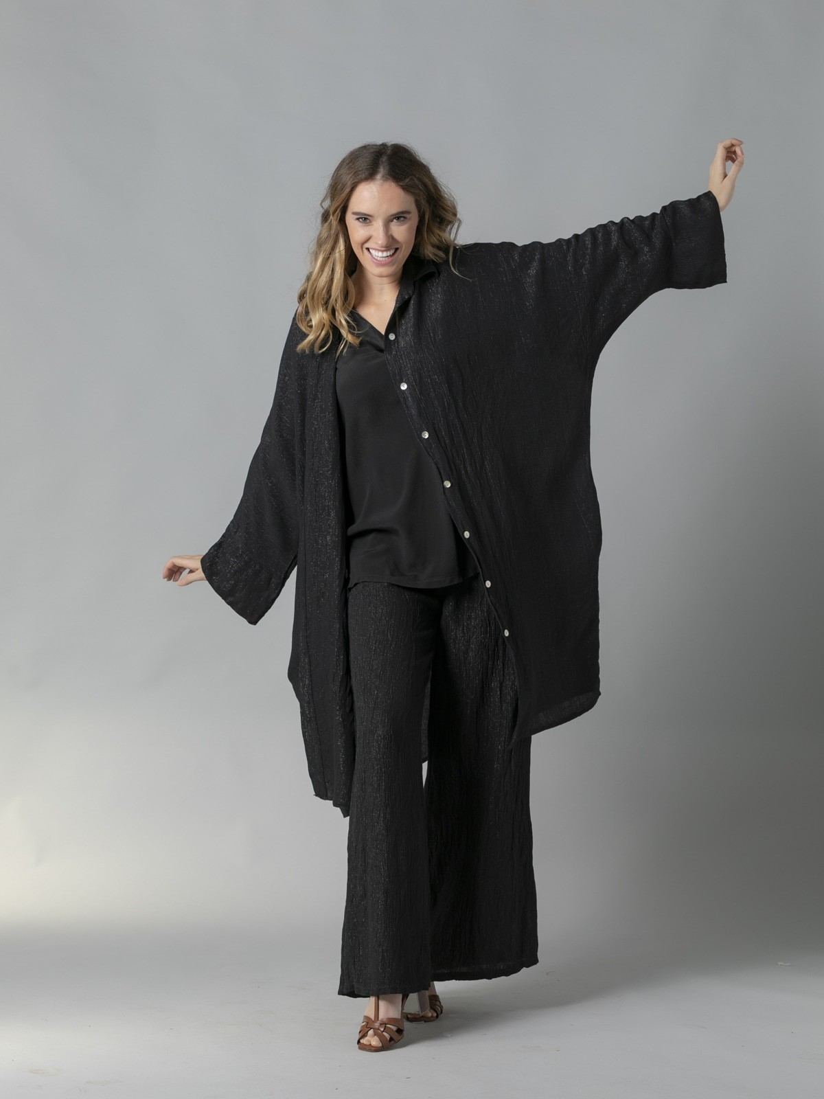 Woman Oversize trendy fabric camisole Black