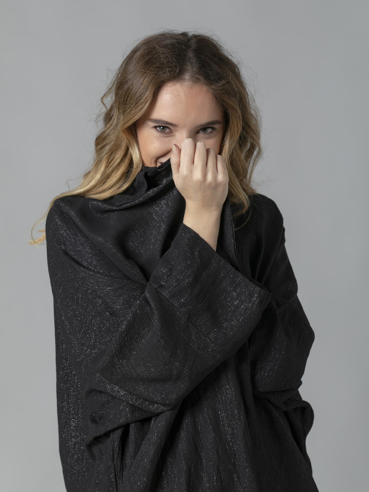 Woman Oversize trendy fabric camisole Black