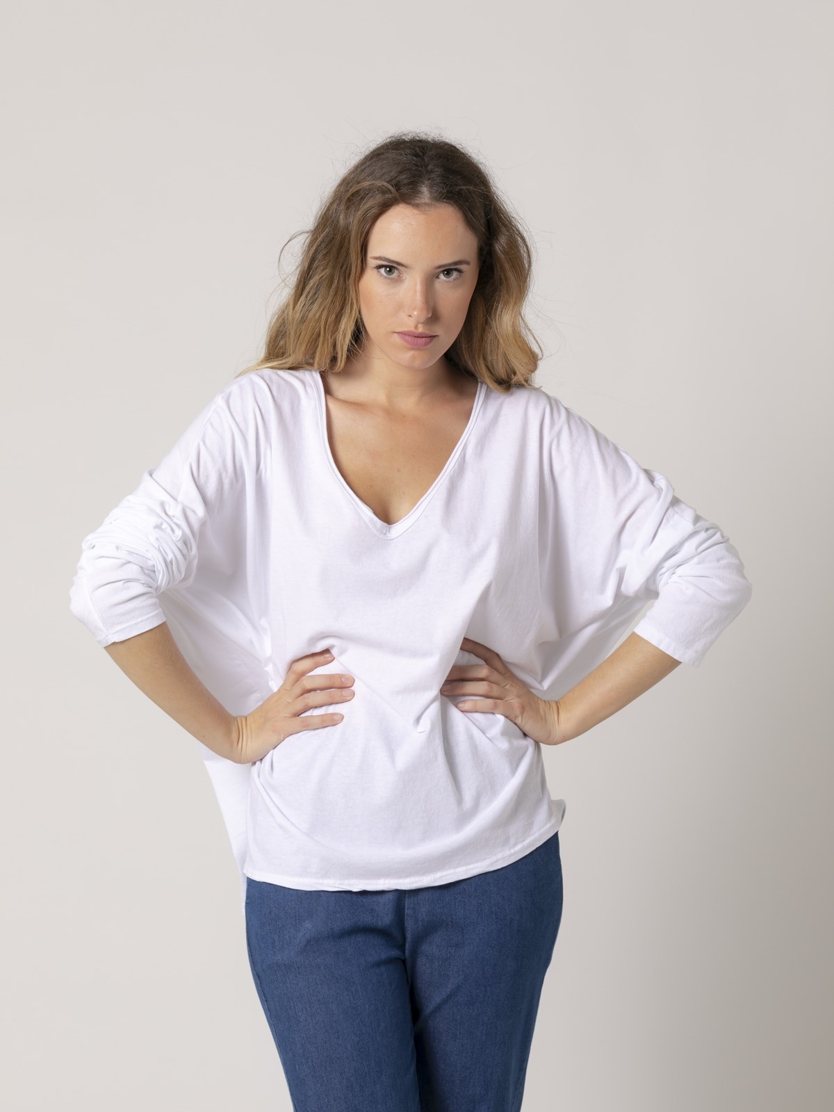 Woman Oversized sport cotton T-shirt White