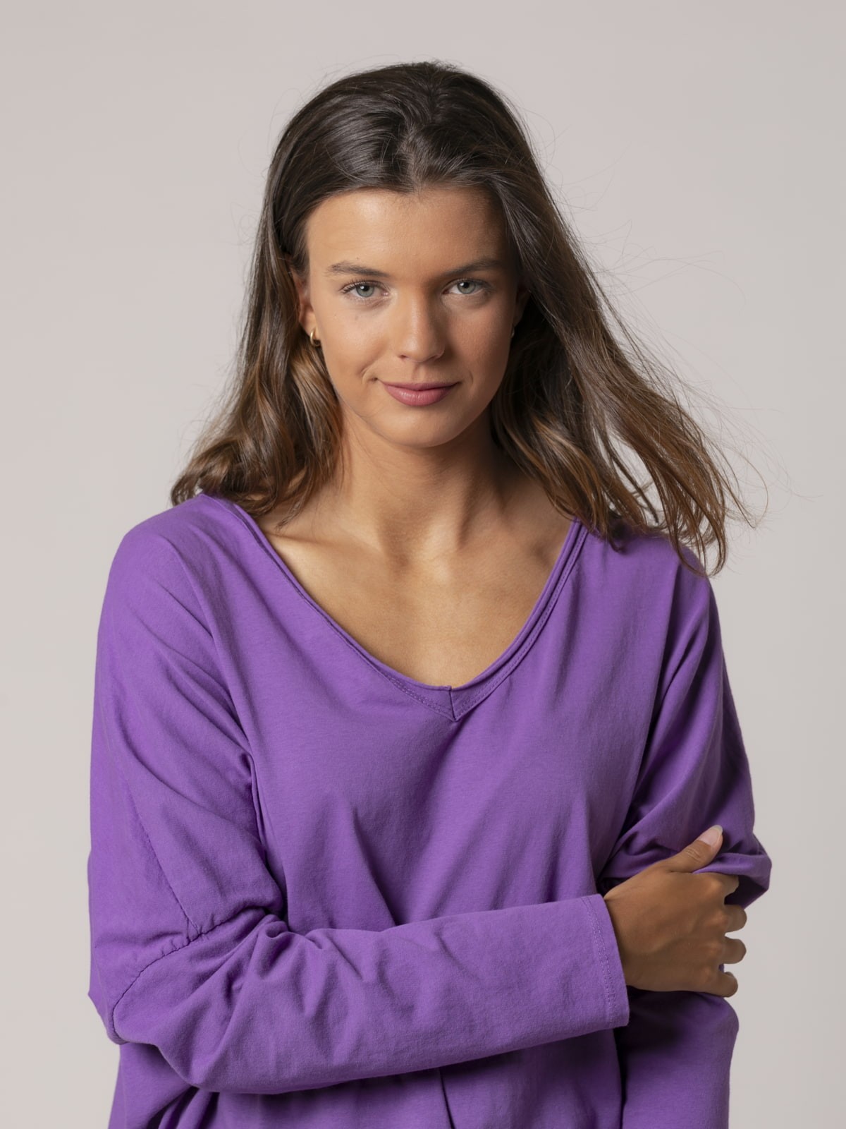 Woman Oversized sport cotton T-shirt Violet