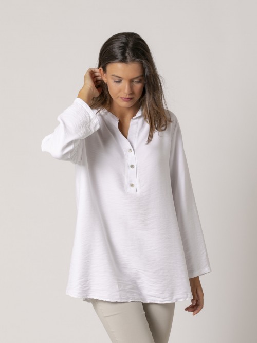 Woman Oversized blouse with slits White