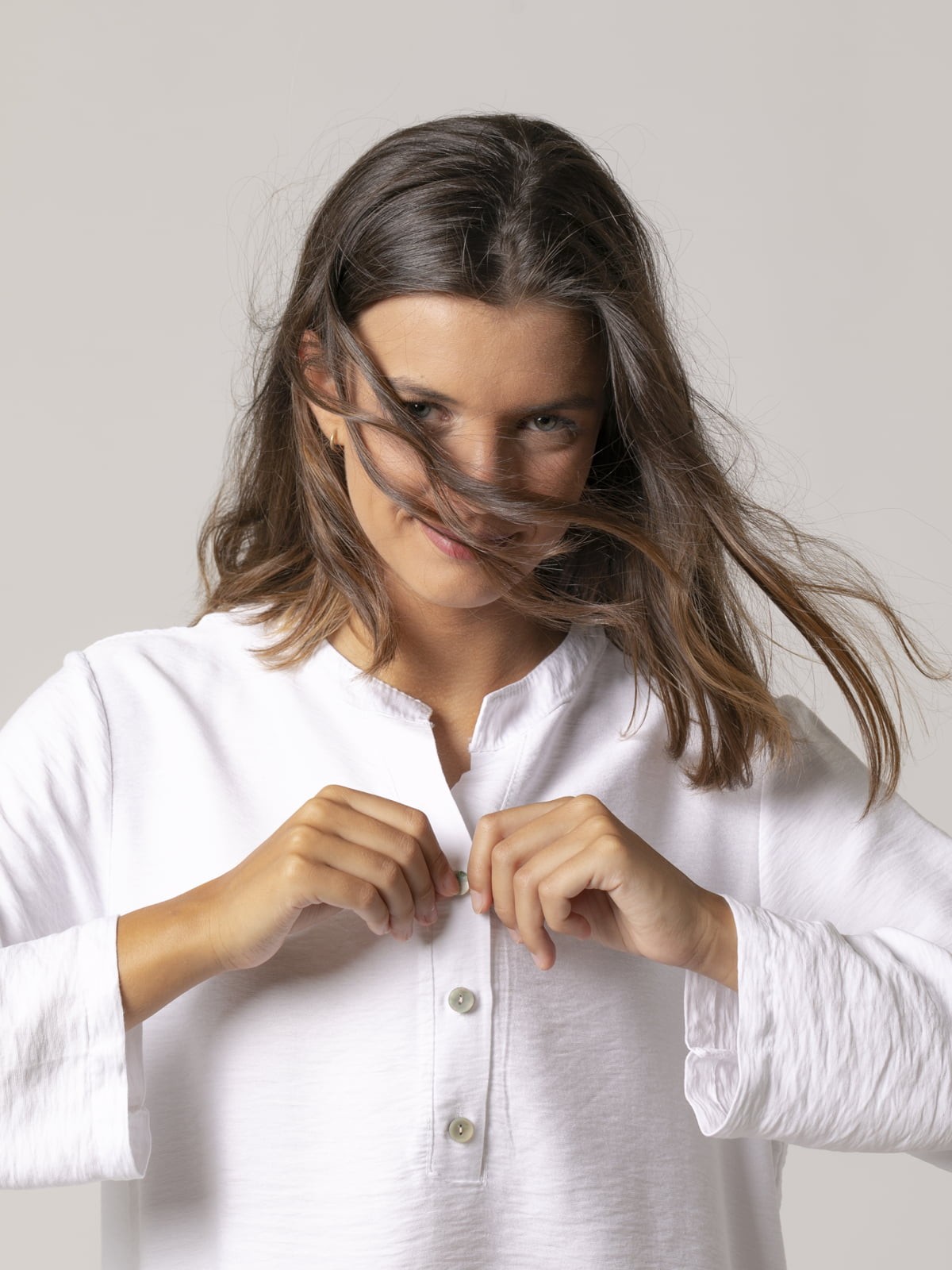 Woman Oversized blouse with slits White