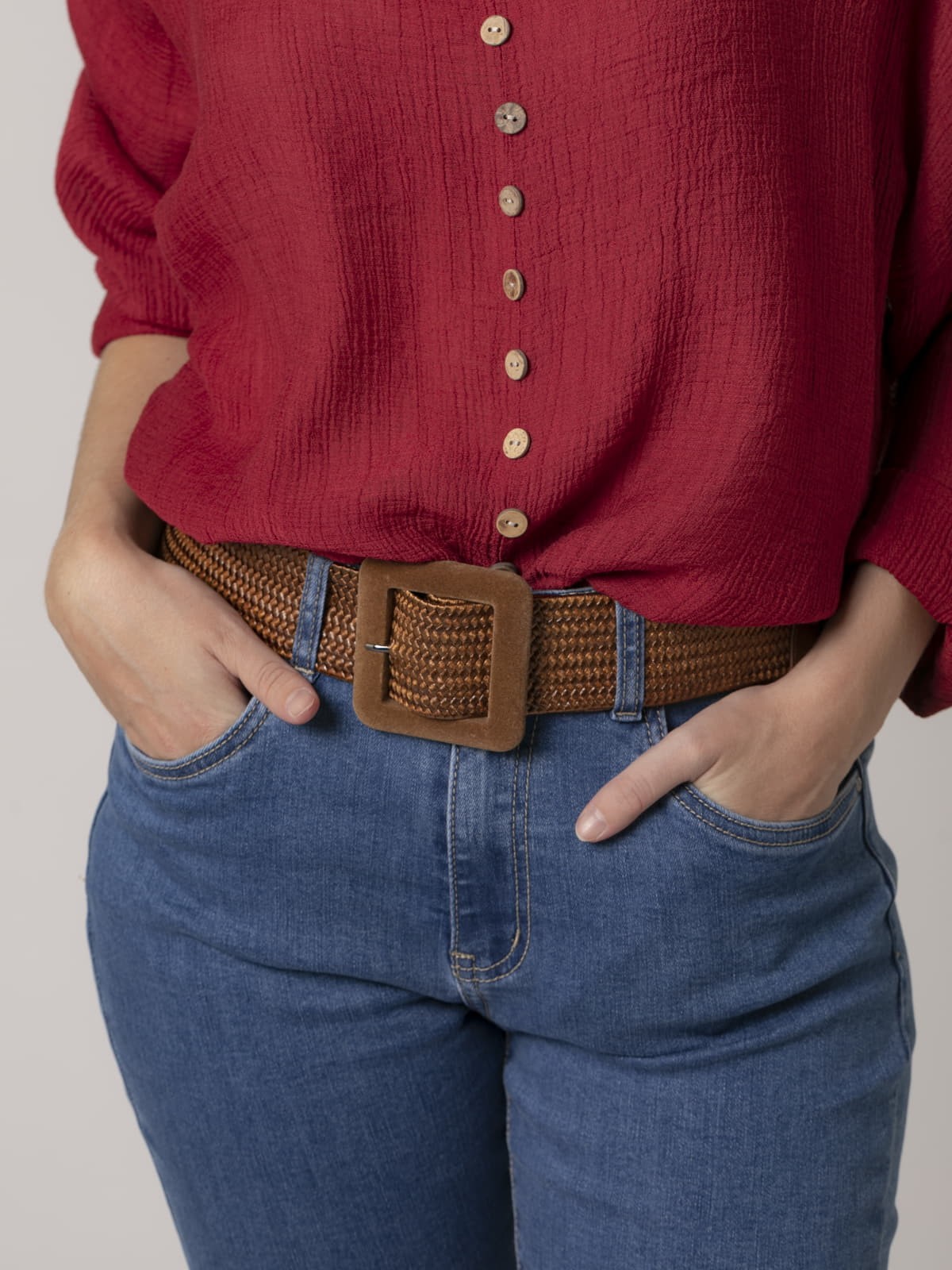 cinturón terciopelo Camel