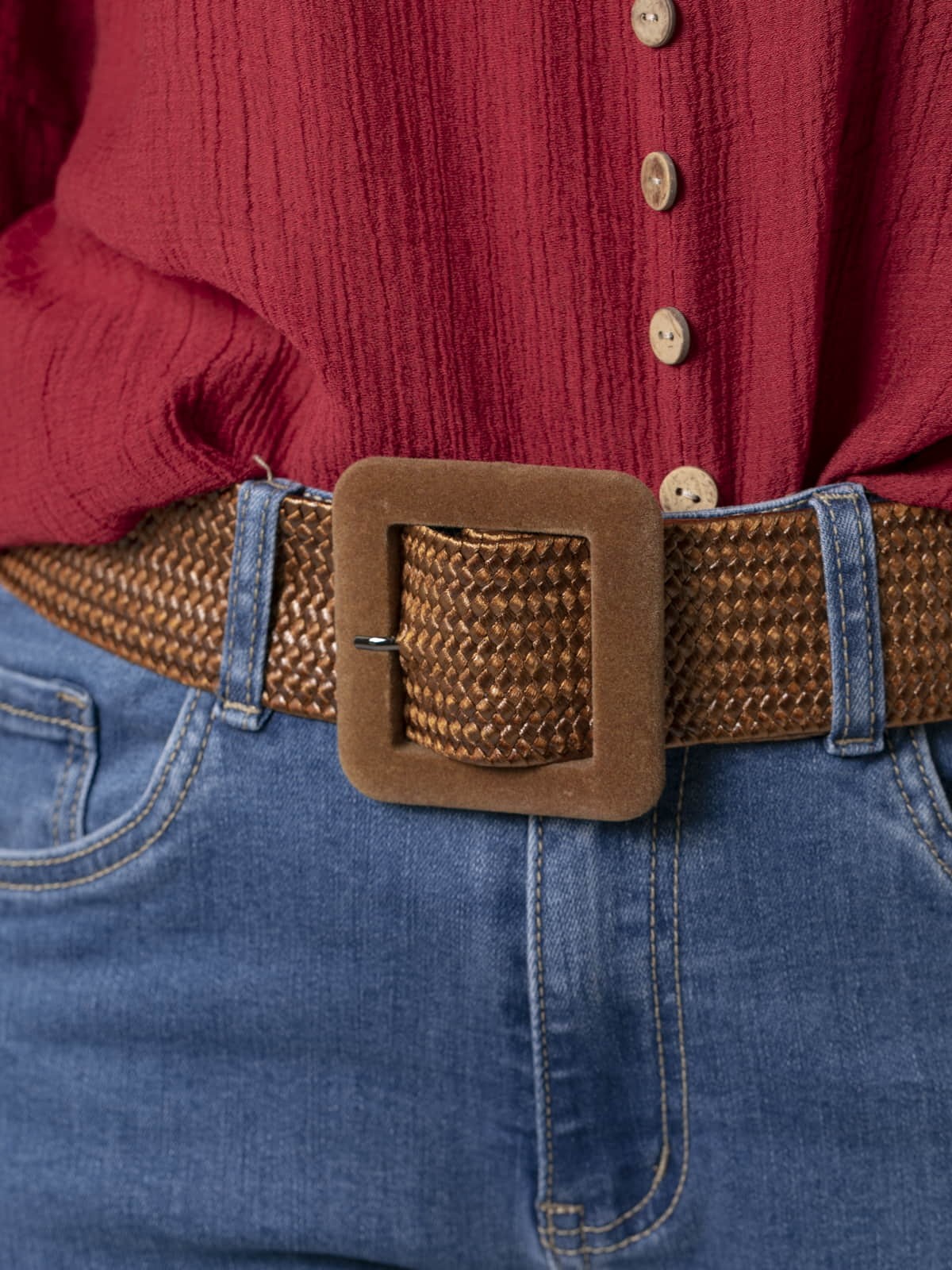 cinturón terciopelo Camel