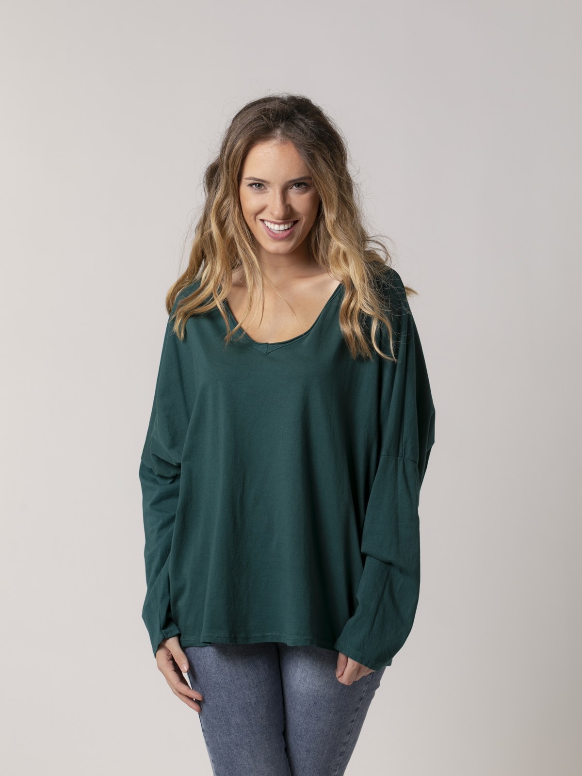 Woman Oversized sport cotton T-shirt Green