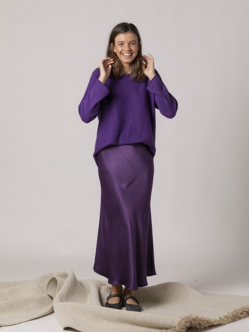 Falda raso diseño clásico Violeta