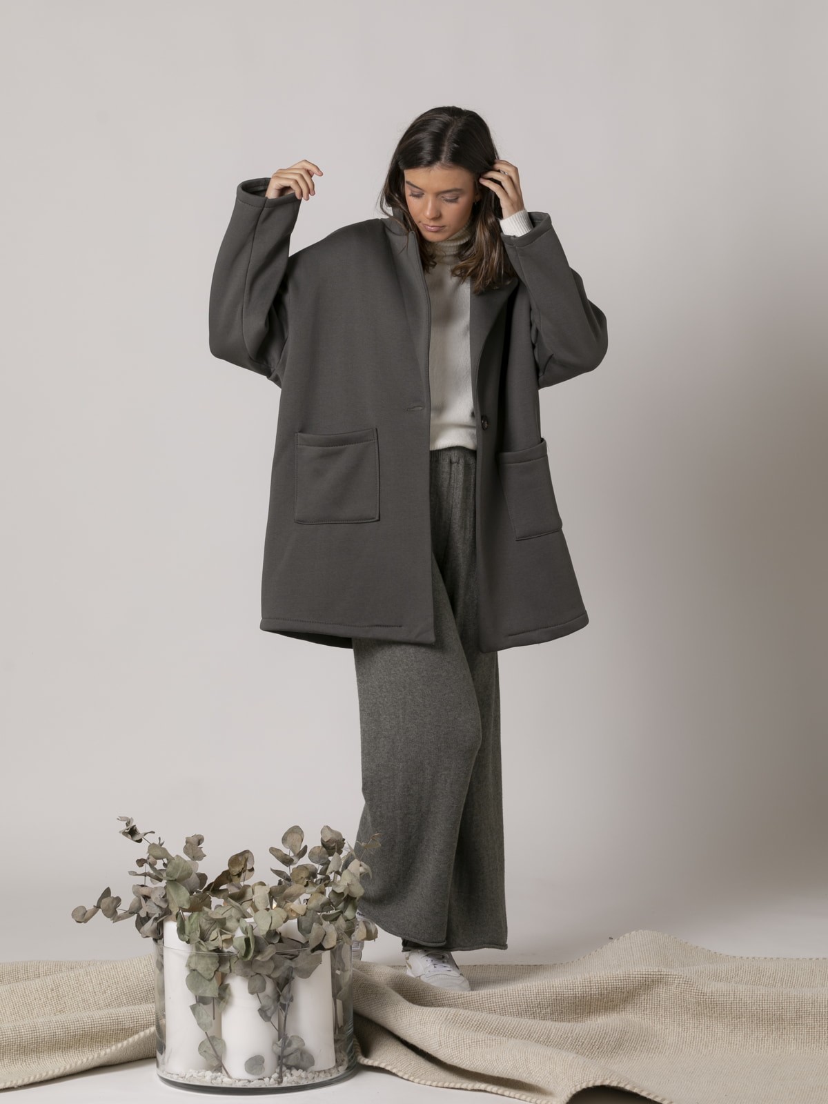 Woman Comfort fleece jacket Khaki
