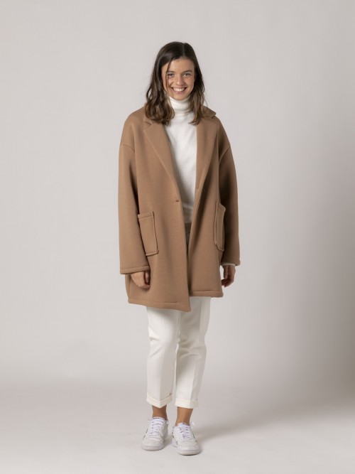 Woman Comfort fleece jacket Camel