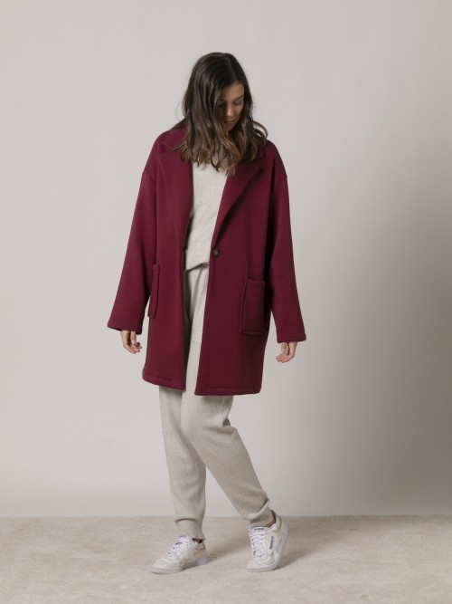 Woman Comfort fleece jacket Bordeaux