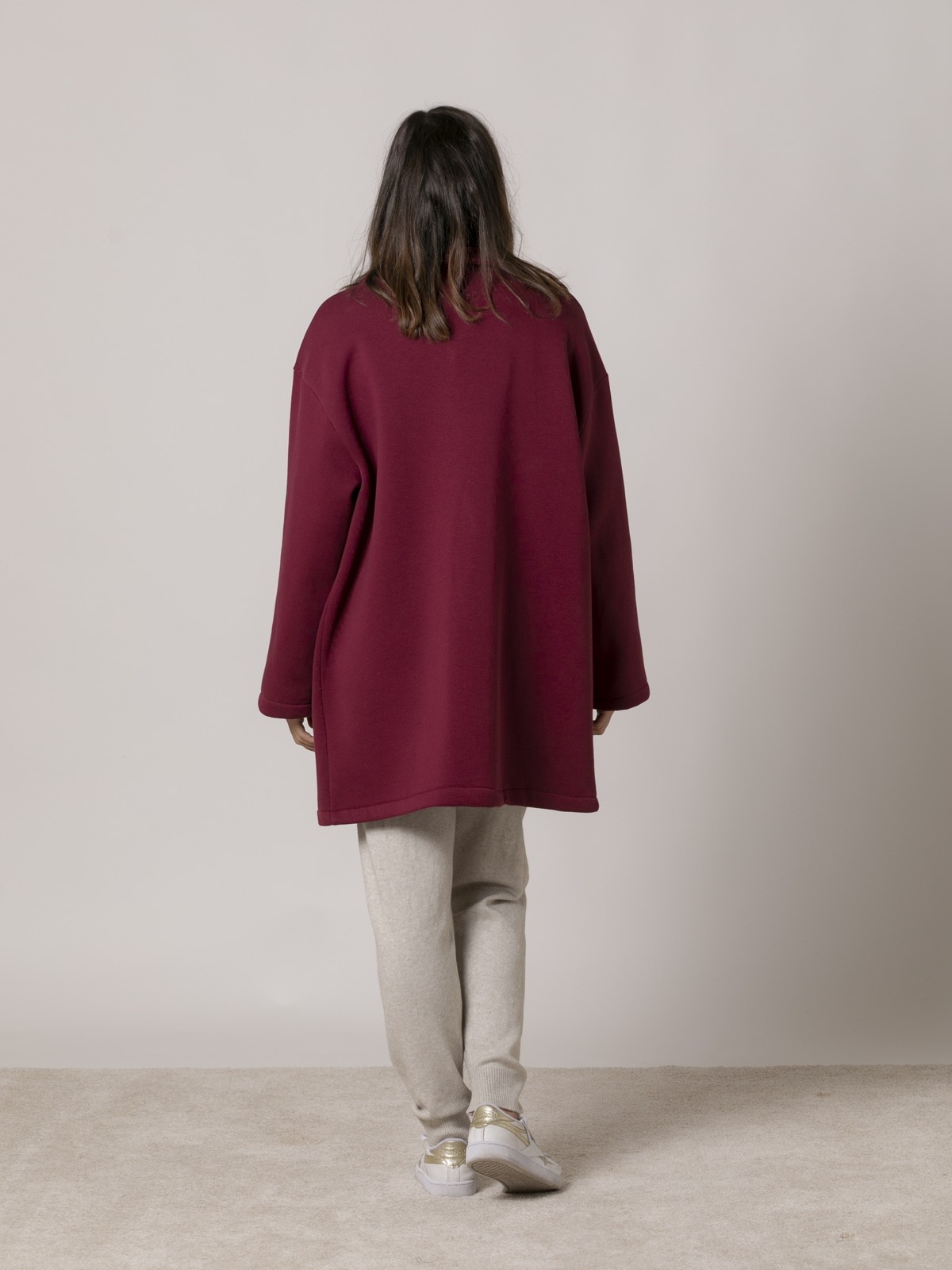 Woman Comfort fleece jacket Bordeaux