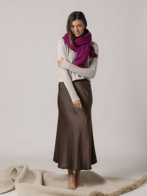 Woman Plain Italian fabric scarf Mallow