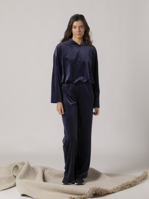Woman Classic stretch wide-leg trousers Blue Navy