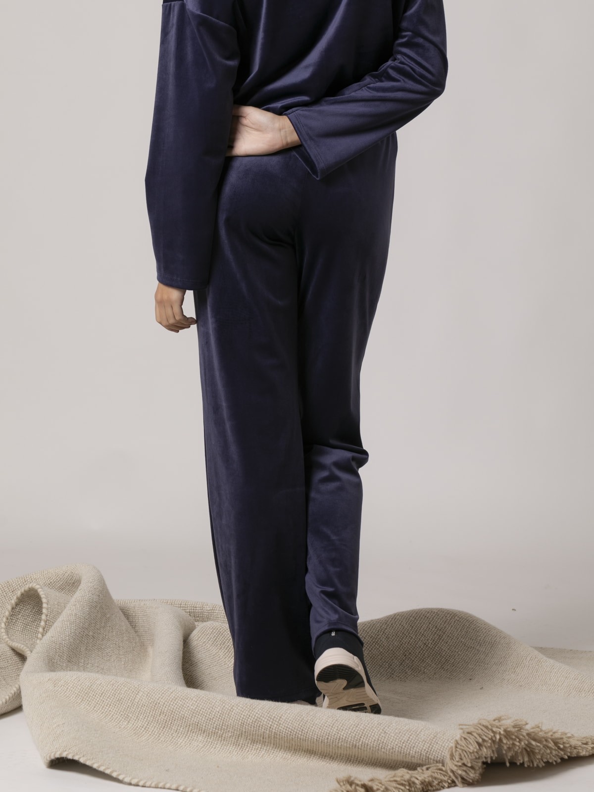Woman Classic stretch wide-leg trousers Blue Navy