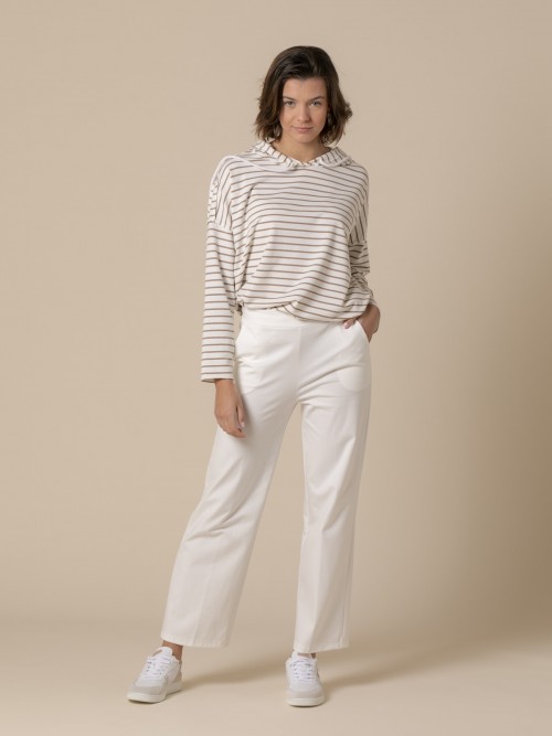 Woman Comfy wide leg silk knit trousers  Crudo