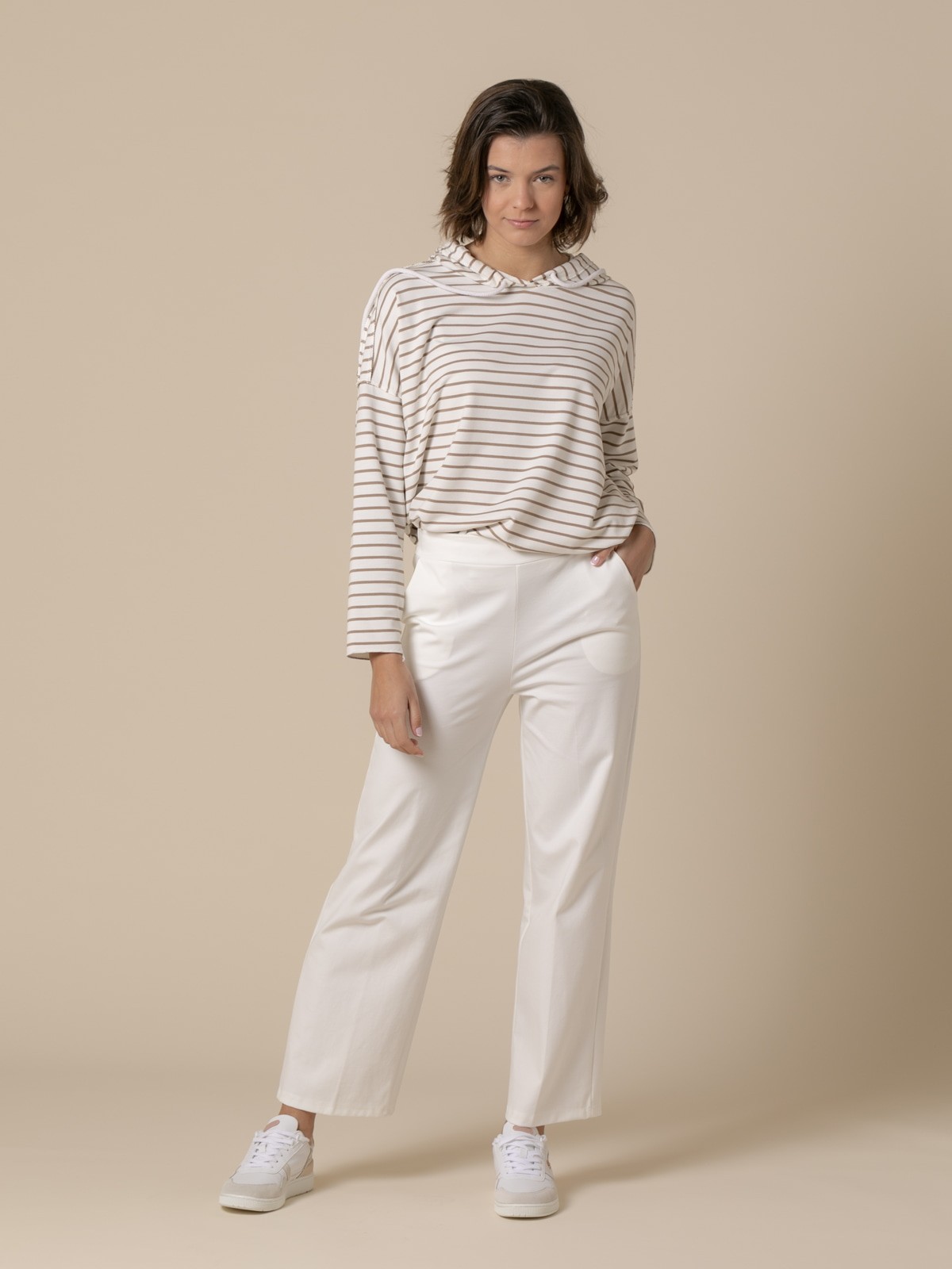 Pantalón comfy punto de seda wide leg Crudo